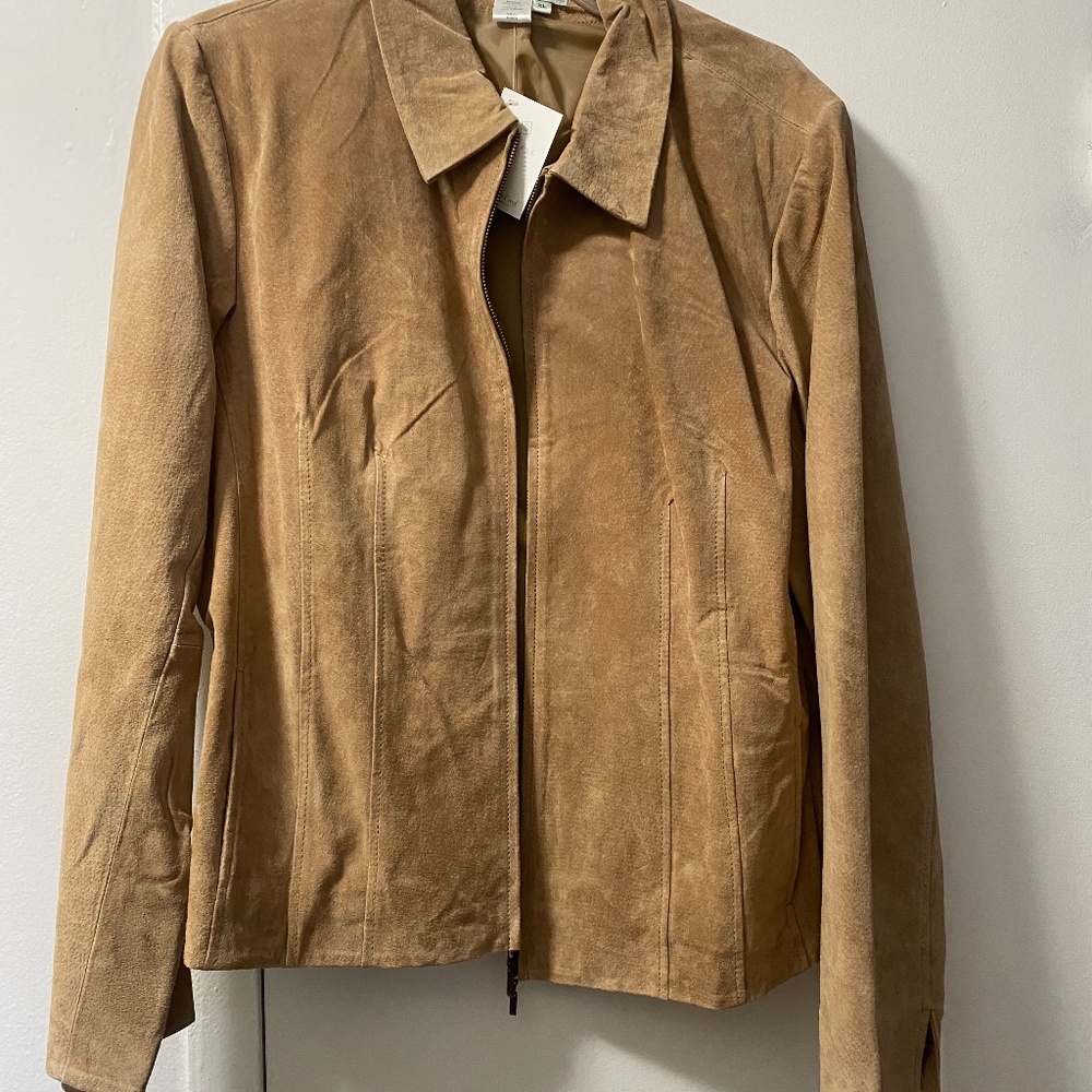 Coldwater Creek Zipper Suede Jacket XL